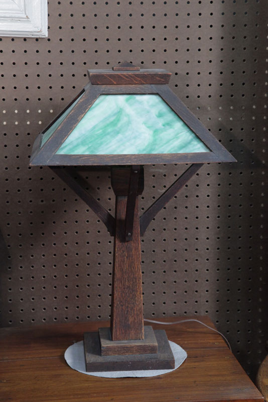 ARTS CRAFTS TABLE LAMP Oak lamp 123b3d