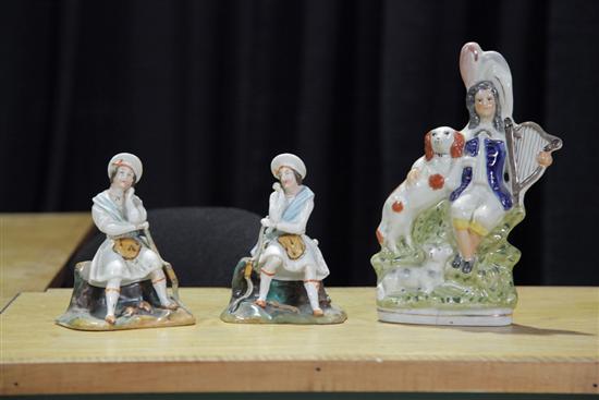 THREE STAFFORDSHIRE FIGURES. Pair