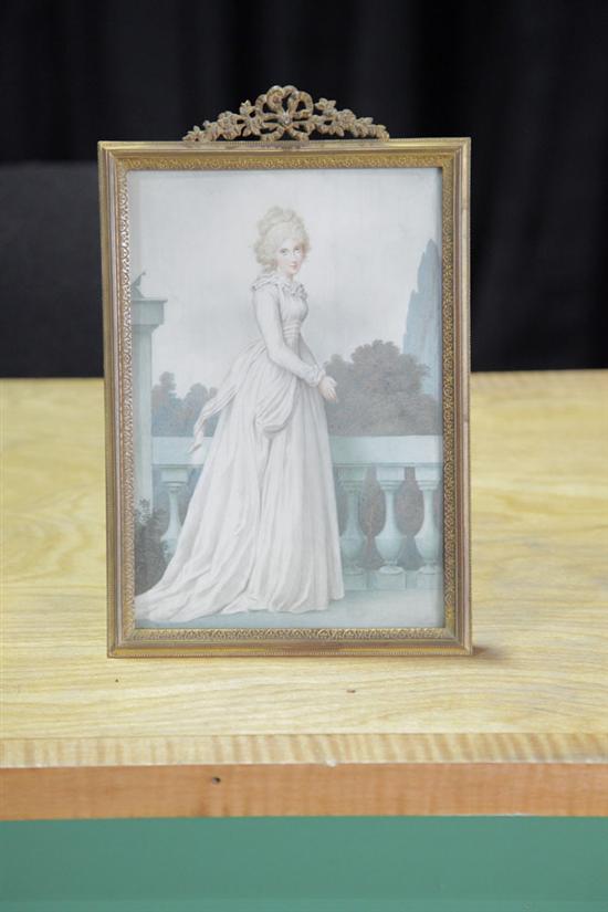PORTRAIT OF LADY. Ivory panel with