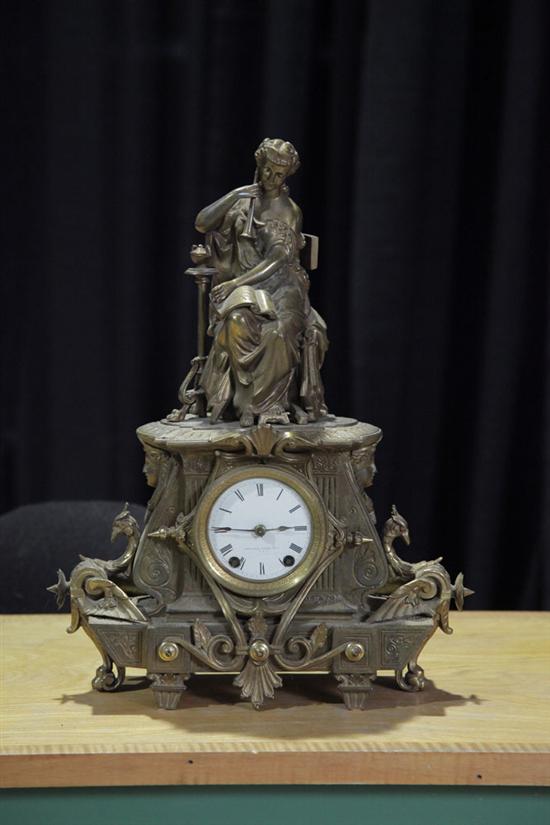 MANTLE CLOCK. Ornate clock with woman