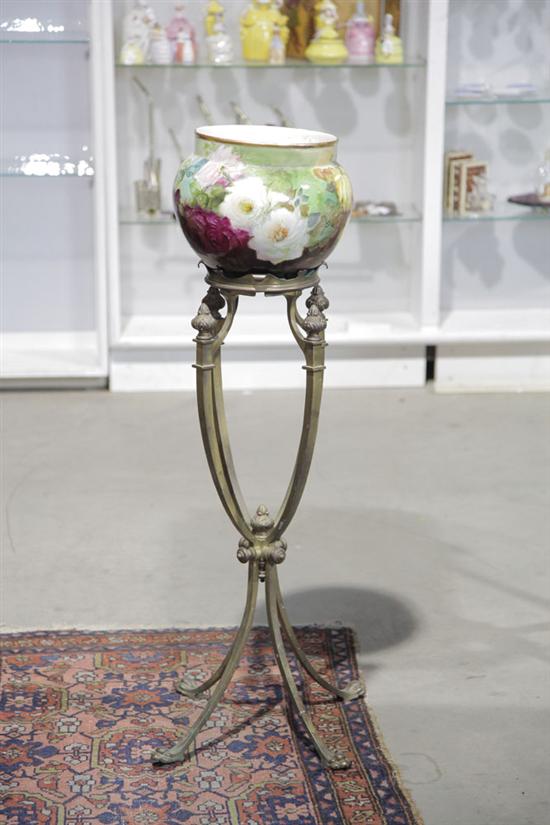 JARDINIERE AND STAND Handpainted 123bb8