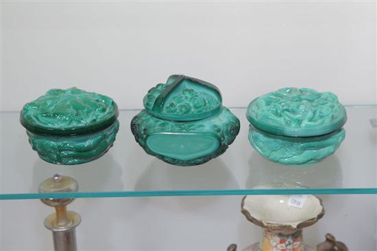 THREE CZECHOSLOVAKIAN MALACHITE 123c11