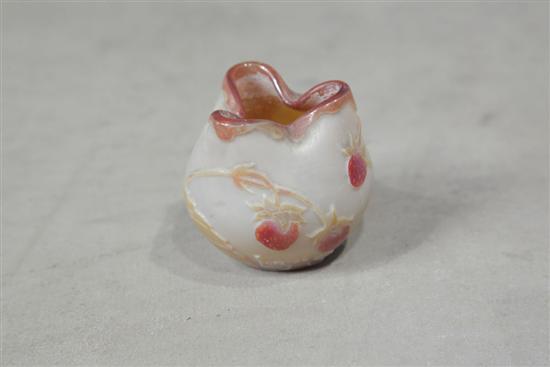 LEGRAS CAMEO GLASS TOOTHPICK Pinched 123c2c