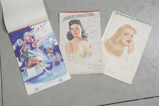 THREE VINTAGE PINUP CALENDARS  123c4c