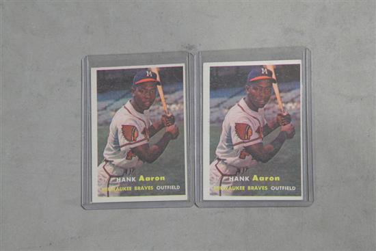 TWO HANK AARON BASEBALL CARDS  123c56