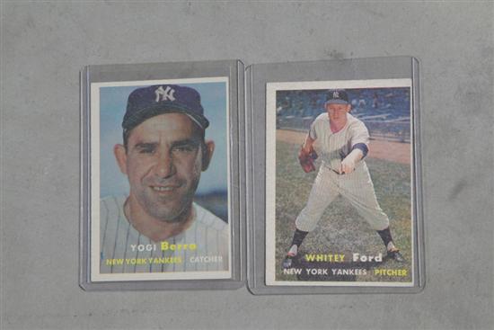 TWO TOPPS 1957 BASEBALL CARDS  123c5c