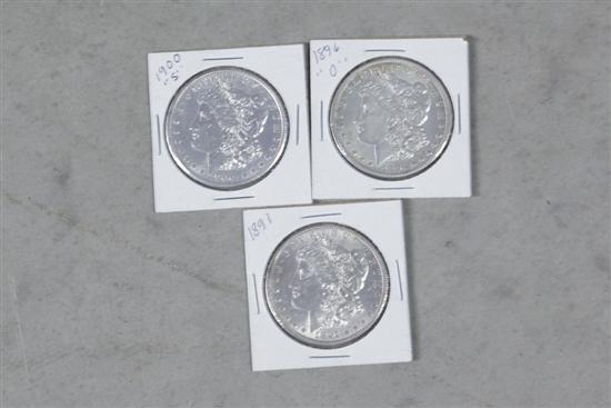 THREE MORGAN DOLLARS. Including