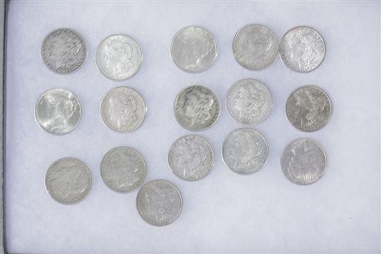 SIXTEEN SILVER DOLLARS Including 123c83