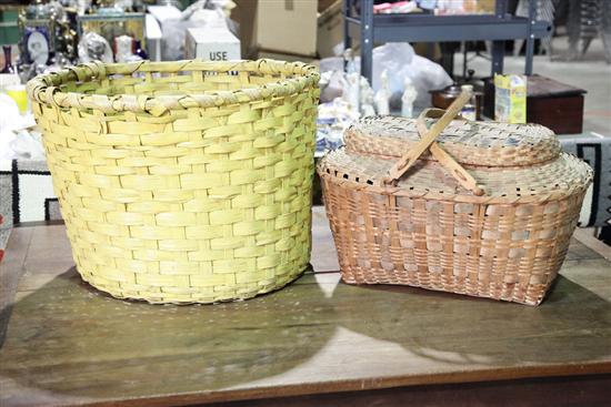 TWO BASKETS Including one lidded 123cca