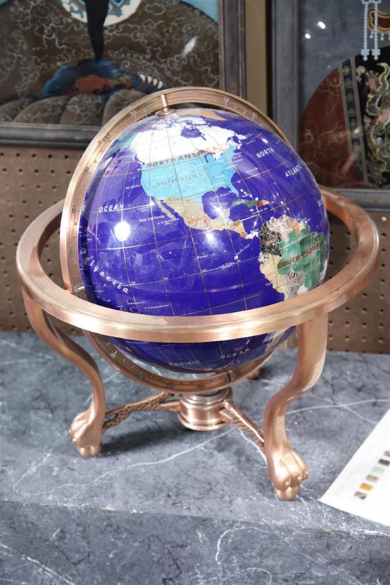 GLOBE. Blue ground with countries designated