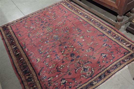 ORIENTAL AREA RUG. Dark salmon