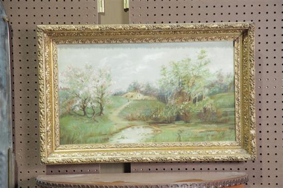 FRAMED LANDSCAPE WITH DOGWOOD  123cfe