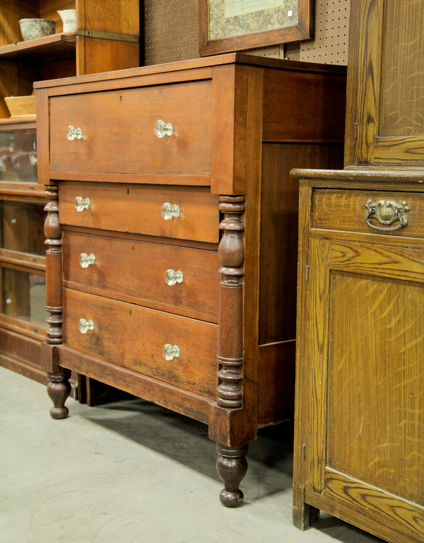 EMPIRE CHEST OF DRAWERS.  American