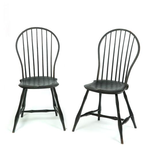 PAIR OF BOW BACK WINDSOR SIDE CHAIRS  1228bb