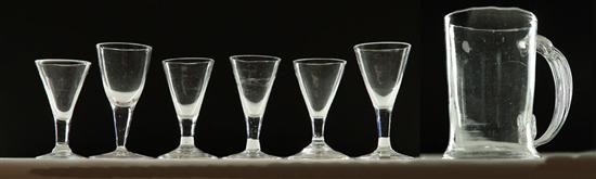 GROUP OF COLORLESS GLASS.  American