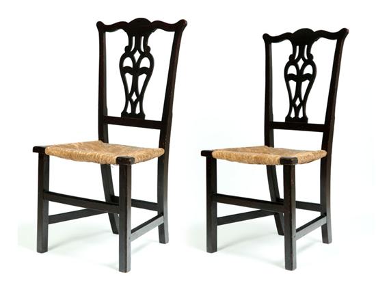 PAIR OF CHIPPENDALE SIDE CHAIRS.