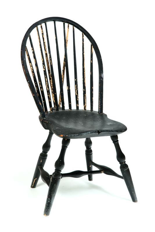 BRACE-BACK WINDSOR SIDE CHAIR.  Connecticut