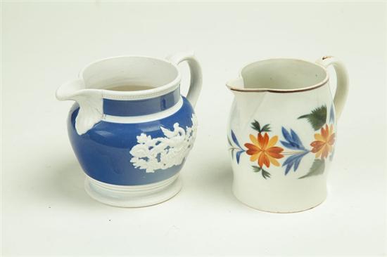 TWO CREAM PITCHERS England early 12298e