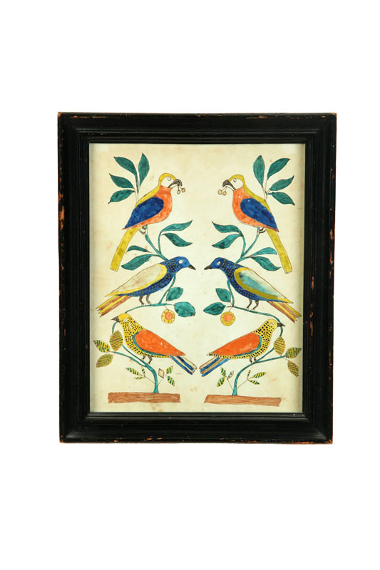 FOLKSY PICTURE OF BIRDS Pennsylvania 1229ae