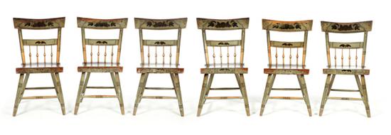 SET OF SIX DECORATED CHAIRS  122a3c