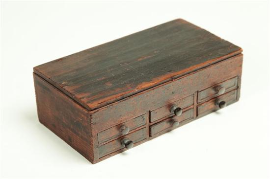 SMALL DESKTOP BOX WITH DRAWERS.  American