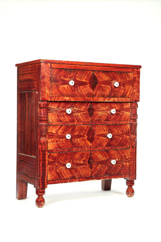 DECORATED EMPIRE CHEST OF DRAWERS  122a65
