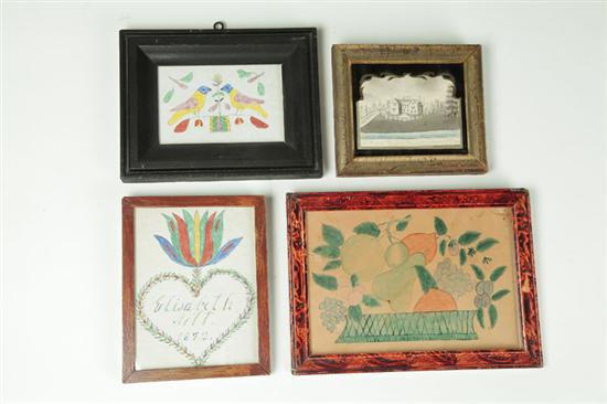 FOUR SMALL FRAMED PAINTINGS Two 122ab8