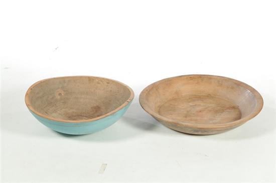 TWO WOODEN BOWLS.  American and