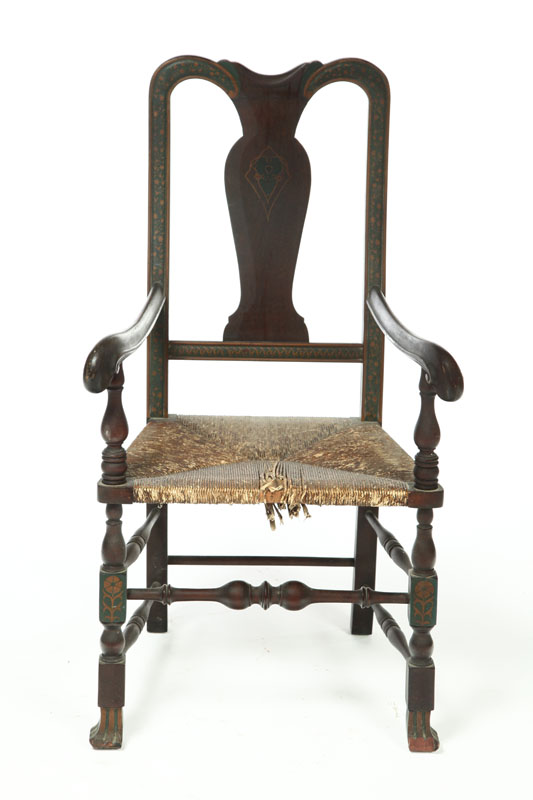QUEEN ANNE-STYLE ARMCHAIR.  American