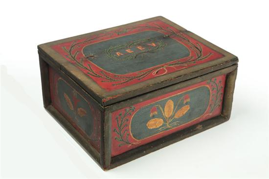 DECORATED BOX.  American  mid 19th