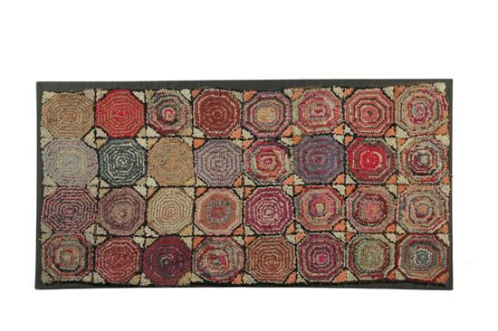 HOOKED RUG.  American  late 19th