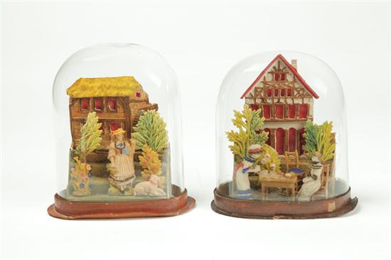 TWO DOMED VICTORIAN VALENTINES.