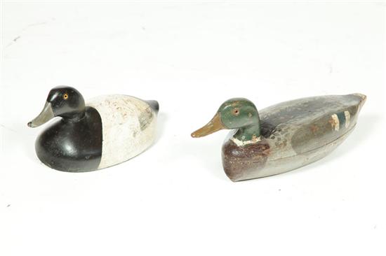 TWO DUCK DECOYS.  American  20th