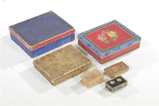 SIX DECORATED BOXES.  American