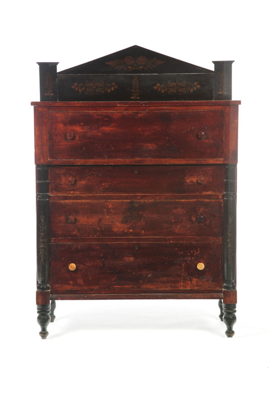 DECORATED EMPIRE CHEST OF DRAWERS  122bb9