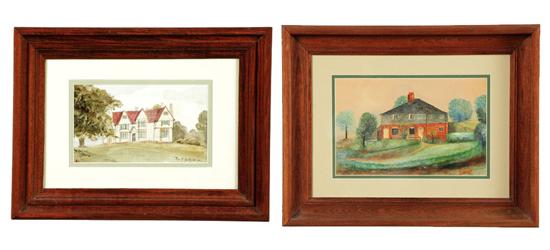TWO FRAMED ARCHITECTURAL WATERCOLORS 122c37