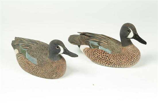 TWO DUCK CARVINGS.  American  late