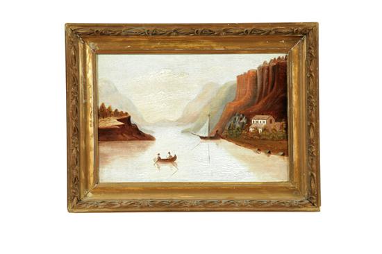 PRIMITIVE LANDSCAPE WITH A CANOE