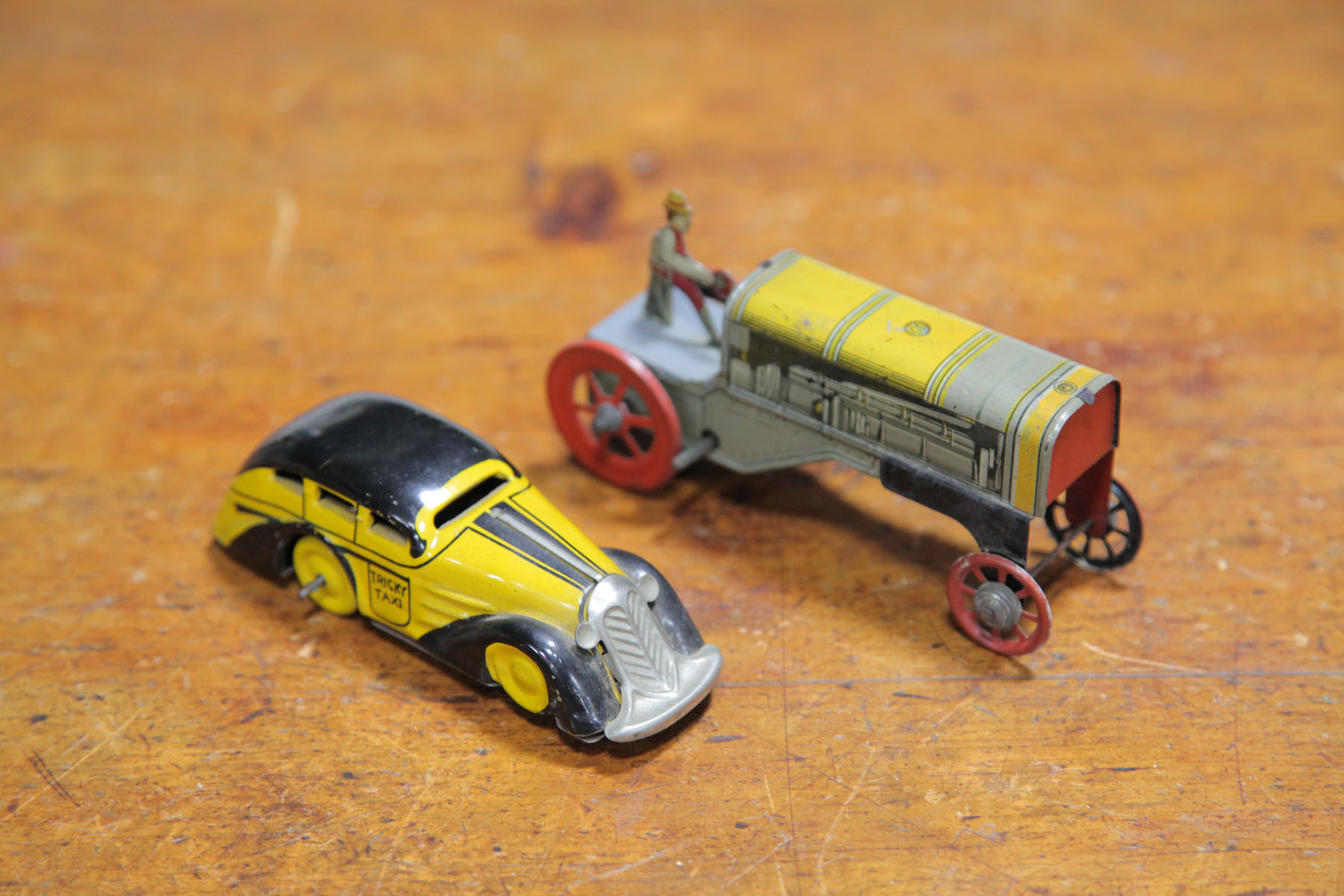 TIN TRACTOR AND MARX TAXI.  German