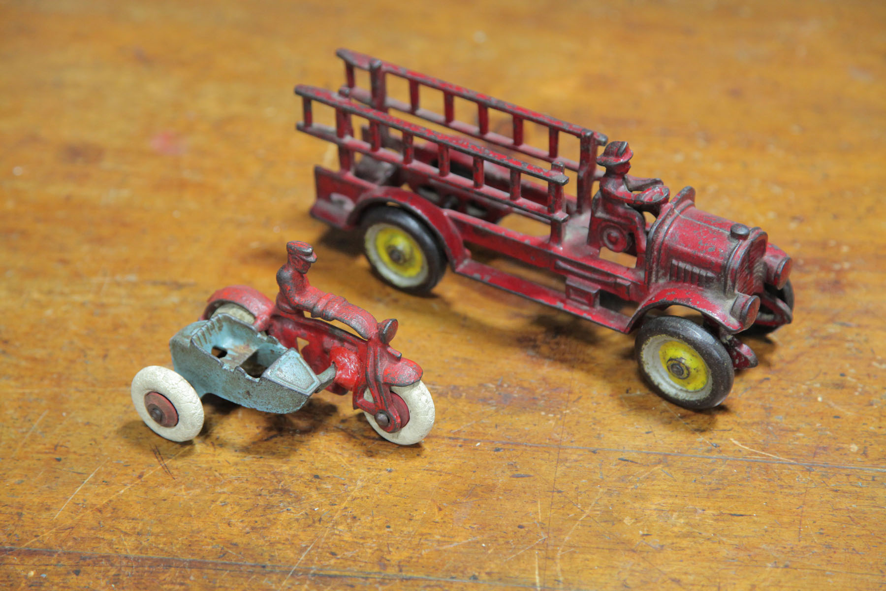 TWO CAST IRON VEHICLES.  American  early