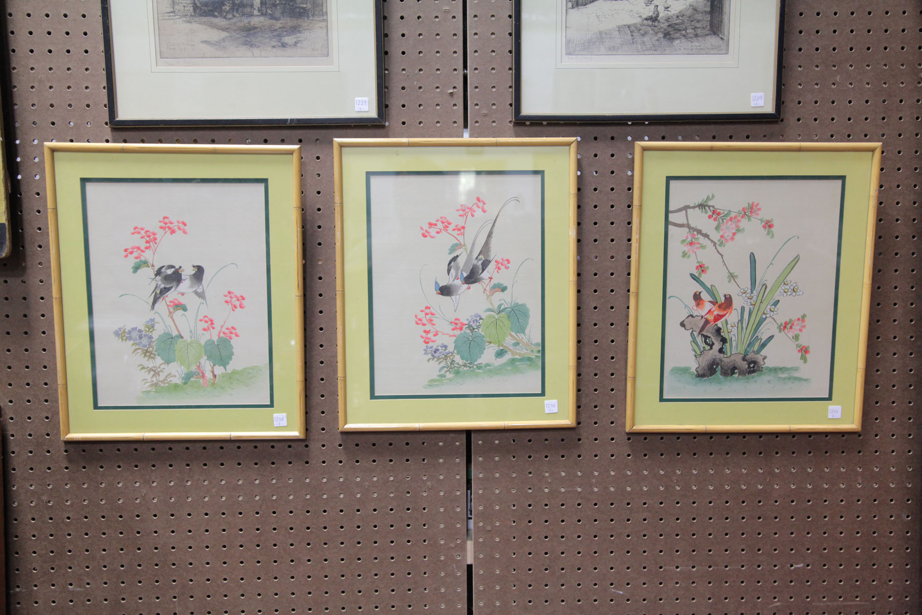 THREE FRAMED WATERCOLORS Chinese 122db4