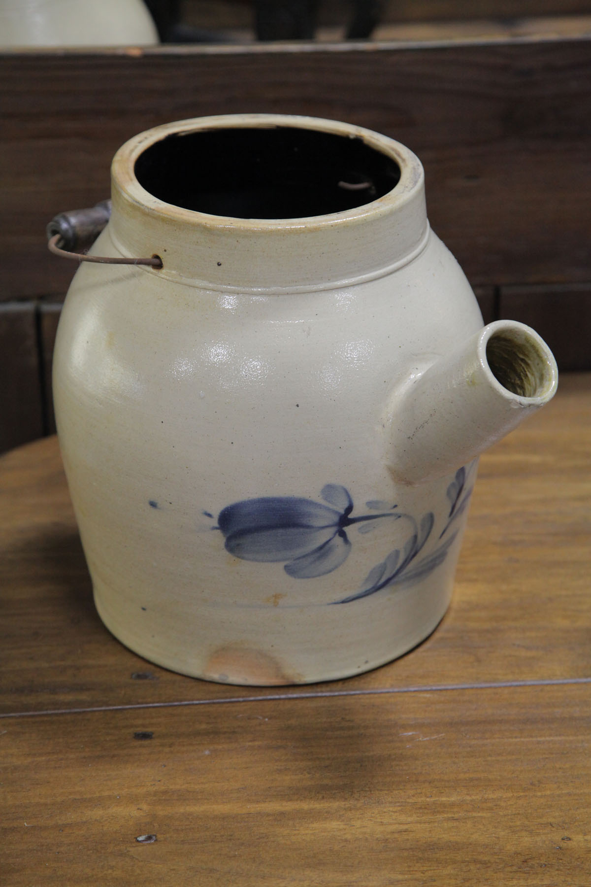 STONEWARE BATTER PITCHER.  American