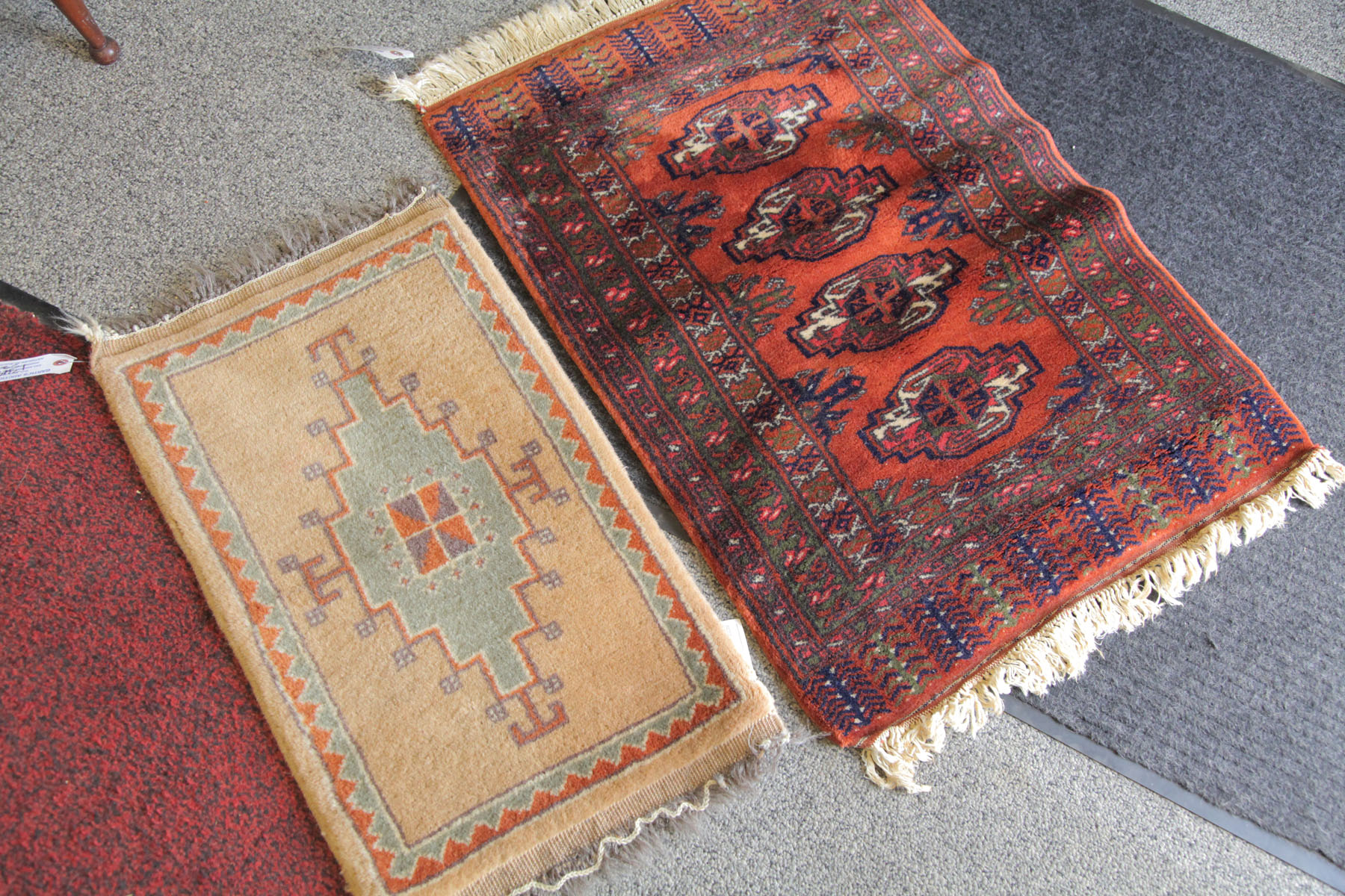 TWO ORIENTAL STYLE PRAYER RUGS  122e2a