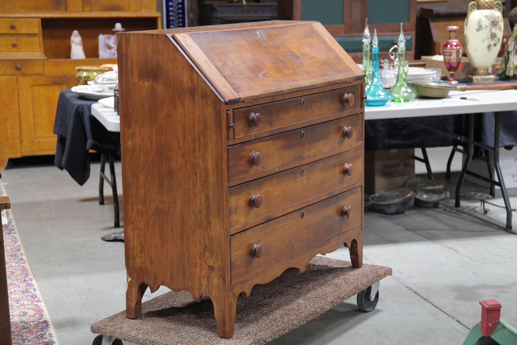 SLANT LID DESK.  American  mid 19th