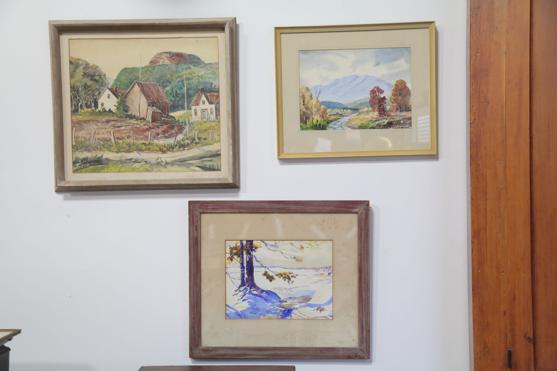 THREE FRAMED PAINTINGS BY LOUIS