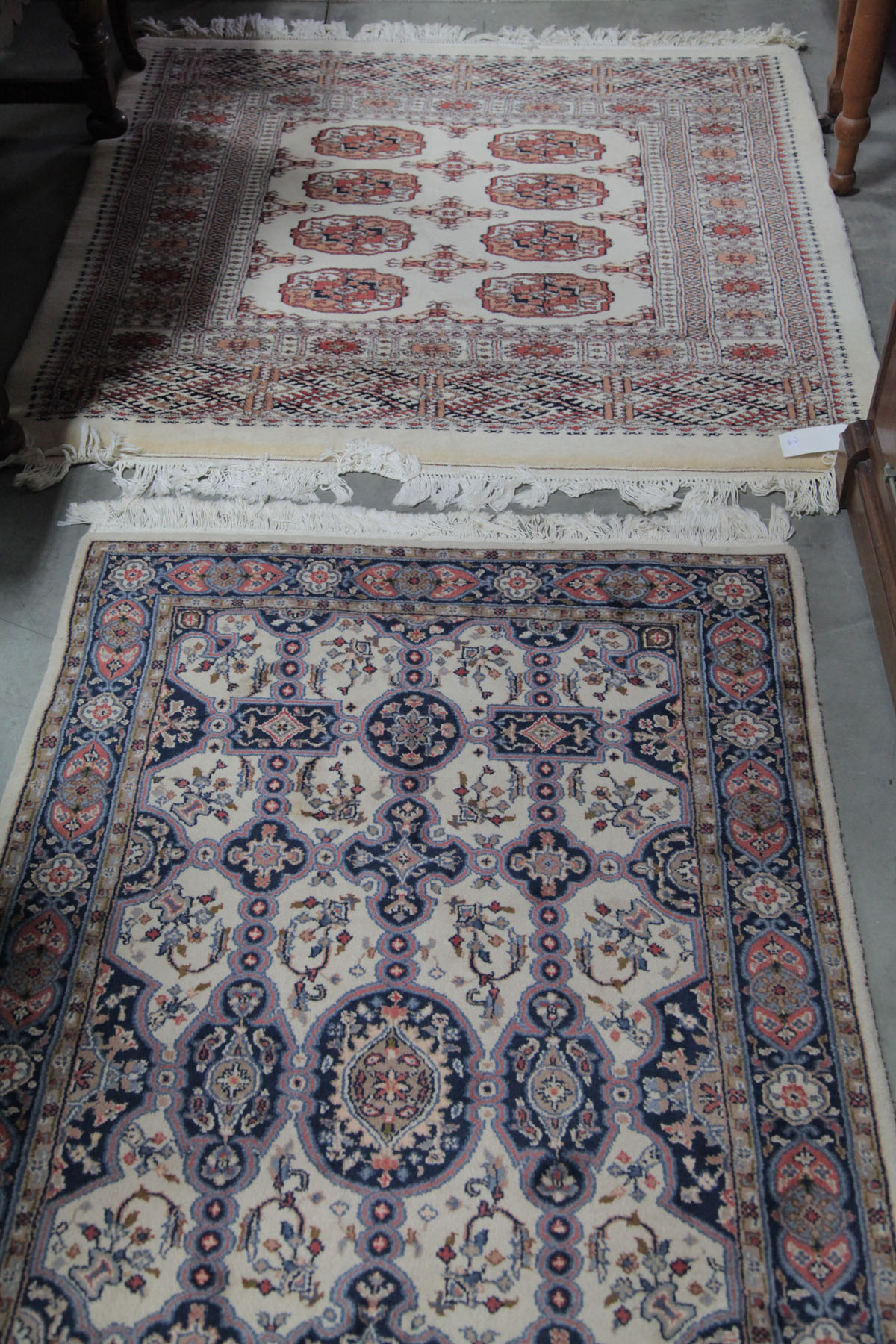 TWO ORIENTAL STYLE AREA RUGS. 
