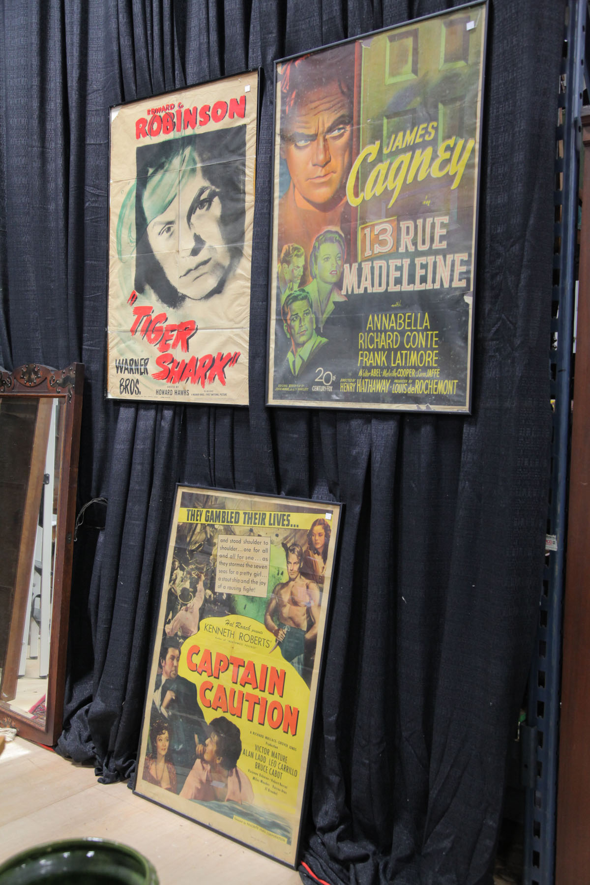 THREE LARGE FRAMED MOVIE POSTERS.  American
