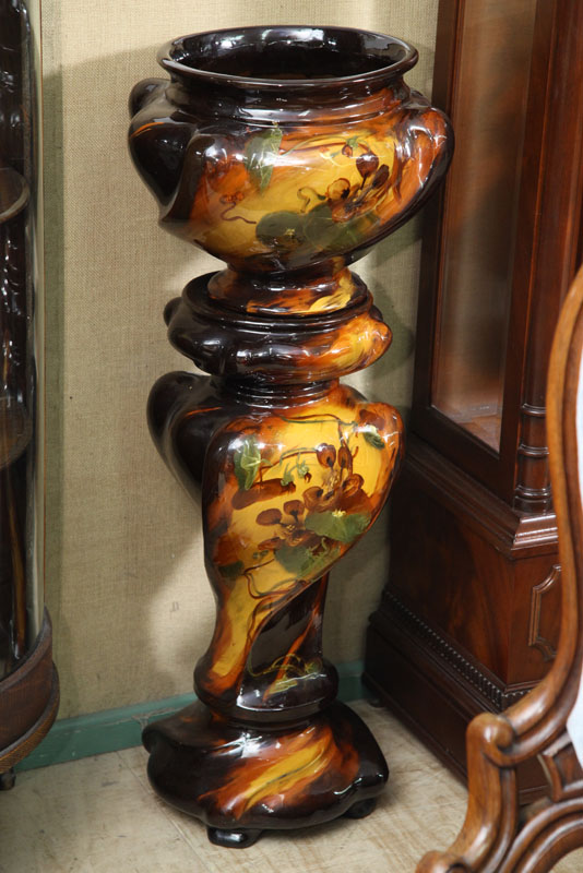 WELLER JARDINIERE AND PEDESTAL.