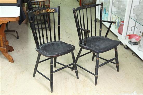 TWO HITCHCOCK CHAIRS. Both painted