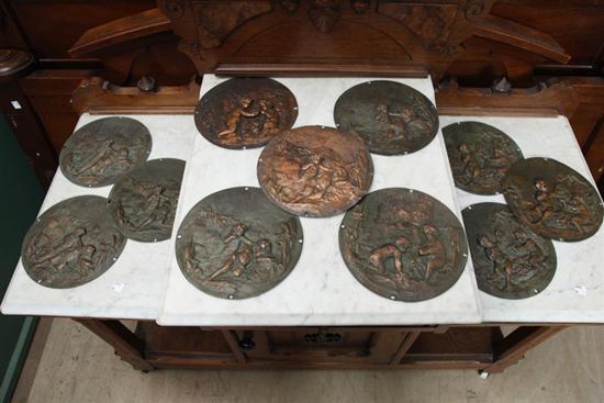 ELEVEN PLAQUES Made of copper 122f39